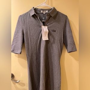 Slim fit new grey lacoste collared dress